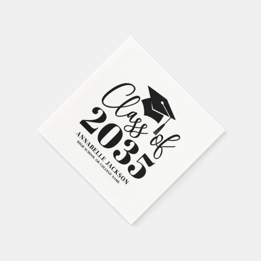 Personalized Minimalist Graduation Serviette (Ecke)