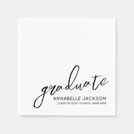 Personalized Minimalist Graduation Serviette (Vorderseite)