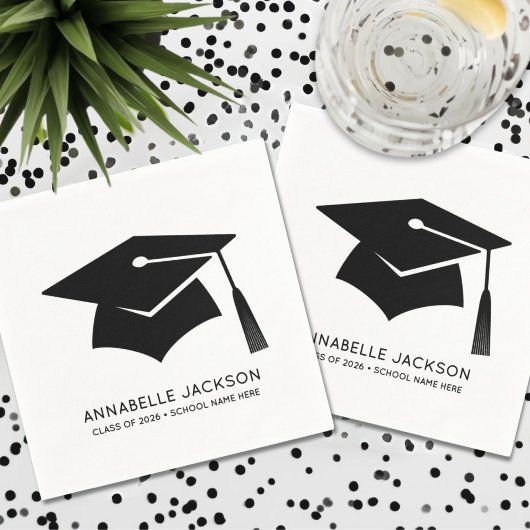 Personalized Minimalist Graduation Serviette