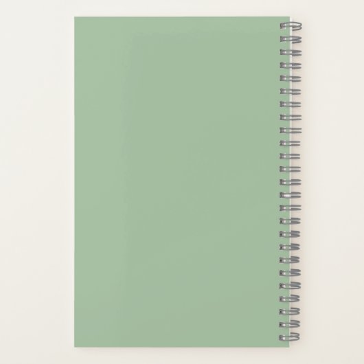 Personalized Minimalist Green Flower Notebook Notizblock (Rückseite)