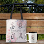 Personalized Minimalist Hijab Line Art Floral Tote Tasche