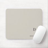 Personalized Minimalist Initial Name Beige Mousepad (Mit Mouse)