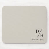 Personalized Minimalist Initial Name Beige Mousepad (Vorne)