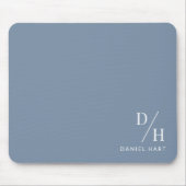 Personalized Minimalist Initial Name Dusty Blue Mousepad (Vorne)