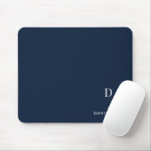 Personalized Minimalist Initial Name Navy Blue Mousepad (Mit Mouse)
