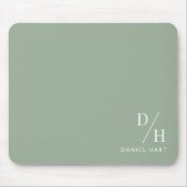Personalized Minimalist Initial Name Sage Green Mousepad (Vorne)