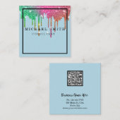 Personalized Minimalist Modern QR Code Logo Square Quadratische Visitenkarte (Vorne/Hinten)