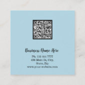Personalized Minimalist Modern QR Code Logo Square Quadratische Visitenkarte (Rückseite)