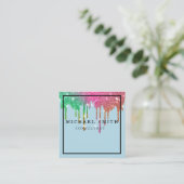 Personalized Minimalist Modern QR Code Logo Square Quadratische Visitenkarte (Stehend Vorderseite)