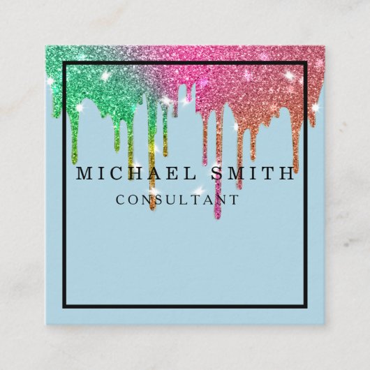Personalized Minimalist Modern QR Code Logo Square Quadratische Visitenkarte (Vorderseite)