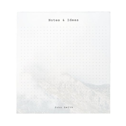 Personalized Minimalist Mountain Dot Grid Notizblock (Vorderseite)