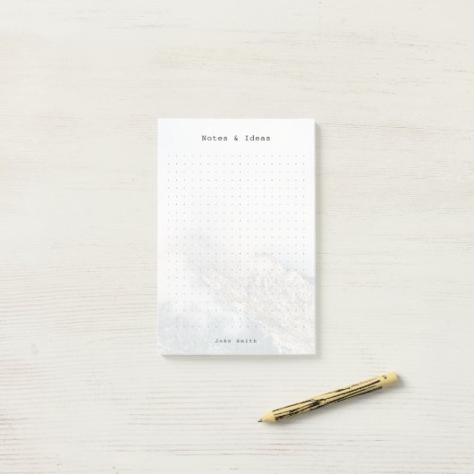 Personalized Minimalist Mountain Dot Grid Post-it Klebezettel (Auf Schreibtisch)