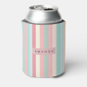 Personalized Minimalist Pastel Stripes Dosenkühler (Kanne Rückseite)