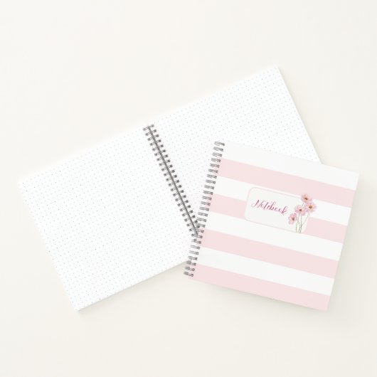 Personalized Minimalist Pink Floral Notebook Notizblock (Innenseite)