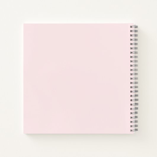 Personalized Minimalist Pink Floral Notebook Notizblock (Rückseite)