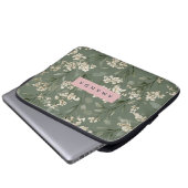 Personalized Minimalist Sage Floral Art  Laptopschutzhülle (Vorne Knopf)