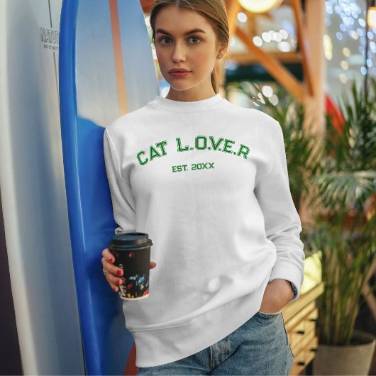 Personalized Minimalist Stylish Cute Pet Cat Lover Sweatshirt