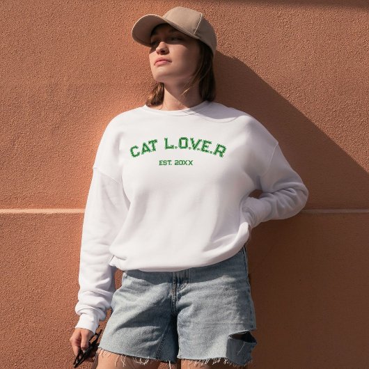 Personalized Minimalist Stylish Cute Pet Cat Lover Sweatshirt