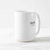 Personalized Minimalist Year Established Mom Kaffeetasse (VorderseiteRechts)