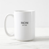 Personalized Minimalist Year Established Mom Kaffeetasse (Links)