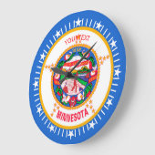 Personalized Minnesota State Flag Design Große Wanduhr (Winkel)