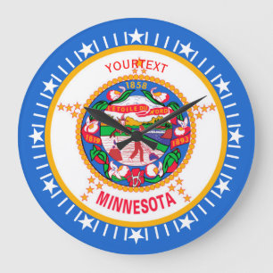 Personalized Minnesota State Flag Design Große Wanduhr