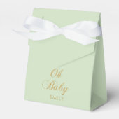 Personalized Mint Green Favor Box with Gold Script Geschenkschachtel (Vorderseite)