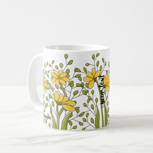 Personalized Miss Bren Floral Kaffeetasse (Vorderseite Links)