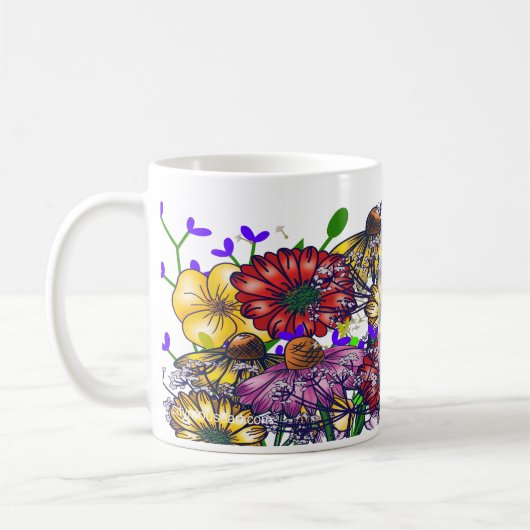 Personalized Miss Taylor Wildflower Coffee Coffee Kaffeetasse (Links)