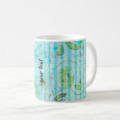 Personalized Mixed Media Coffee Mug in Blue/Green Kaffeetasse (VorderseiteRechts)