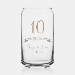 Personalized Modern 10th Anniversary Keepsake Gift Dosenglas