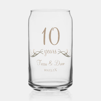 Personalized Modern 10th Anniversary Keepsake Gift Dosenglas