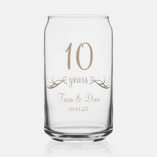 Personalized Modern 10th Anniversary Keepsake Gift Dosenglas (Vorderseite)