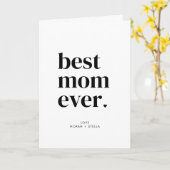 Personalized Modern Best Mom Ever  Karte (Gelbe Blume)