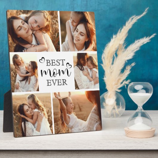 Personalized Modern Best Mom Ever Photo Collage Fotoplatte (Seite)