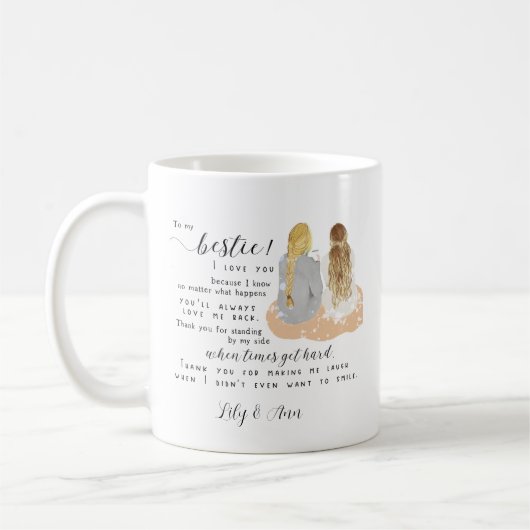 Personalized Modern Bff Friendship Gift Kaffeetasse (Links)