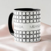 Personalized Modern Black and White Rattan Pattern Verwandlungstasse