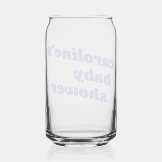 Personalized Modern Blue Retro Favor Baby Shower  Dosenglas (Rückseite)