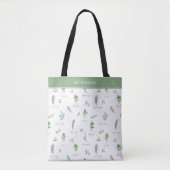 Personalized Modern Botanical Tote Bag Tasche (Vorderseite)