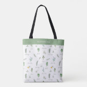 Personalized Modern Botanical Tote Bag Tasche (Rückseite)