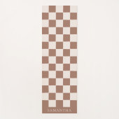 Personalized Modern Brown Simple Checkered Pattern Yogamatte (Vorderseite)