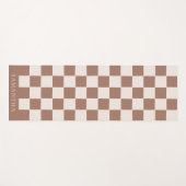 Personalized Modern Brown Simple Checkered Pattern Yogamatte (Vorderseite (Horizontal))