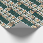 Personalized Modern Calligraphy Christmas Photo Geschenkpapier (Ecke)