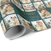 Personalized Modern Calligraphy Christmas Photo Geschenkpapier (Rolleneckpunkt)