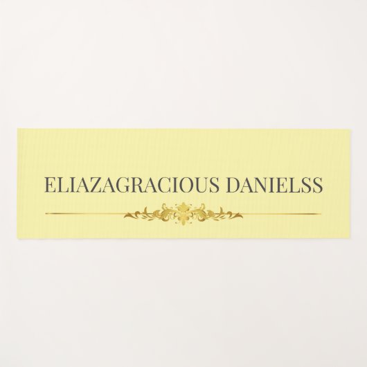 Personalized Modern Classic Cream Black with Name  Yogamatte (Vorderseite (Horizontal))