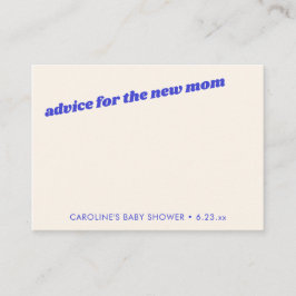 Personalized Modern Cute Blue Baby Shower Mom Hinweiskarte