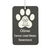 Personalized Modern Cute Dog Paw Forever Loved Pet Autolufterfrischer (Vorderseite)