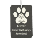 Personalized Modern Cute Dog Paw Forever Loved Pet Autolufterfrischer (Rückseite)