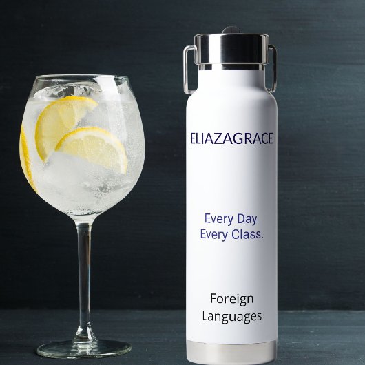 Personalized Modern Cute Teacher Daily Essentials Trinkflasche