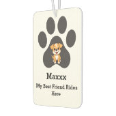 Personalized Modern Elegant Funny Pet Paw Dog Name Autolufterfrischer (Links)